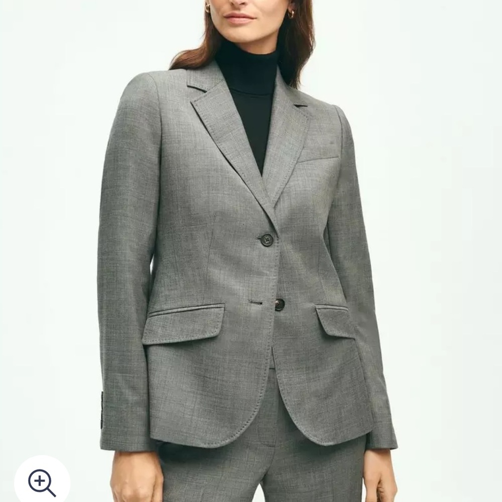 Brooks Brothers Women's Gray Blazer and Pant Suit 100% Wool